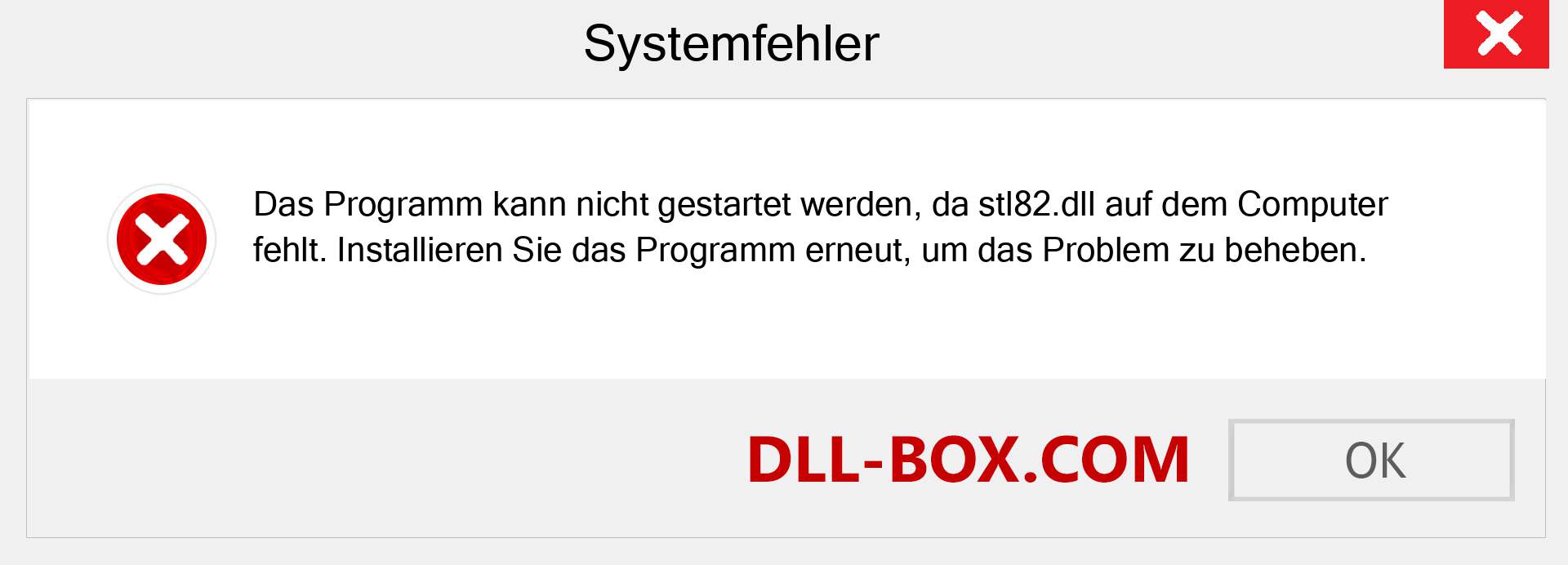 stl82.dll-Datei fehlt?. Download für Windows 7, 8, 10 - Fix stl82 dll Missing Error unter Windows, Fotos, Bildern